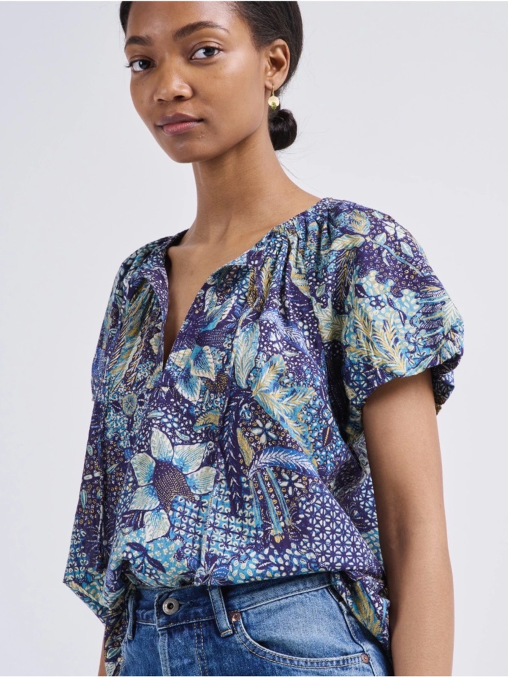 Ulla Johnson NWT Issa Portofino Short Sleeve Tunic Top Blouse Shirt **Size 6** - Picture 4 of 10